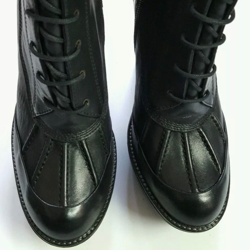 $695 Polo RALPH LAUREN Helma Black Calf Boots, 9.5